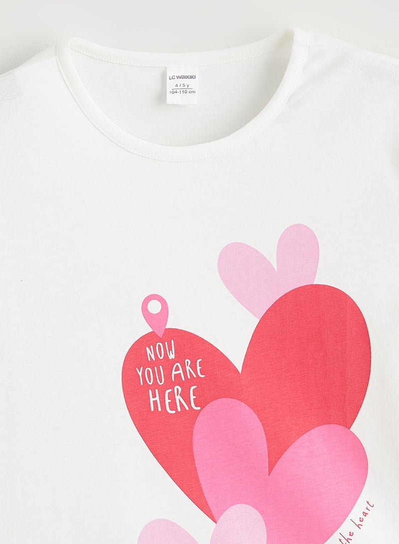 ال سي وايكيكي تيشيرت بناتي مطبوع برقبة دائرية - Image 2